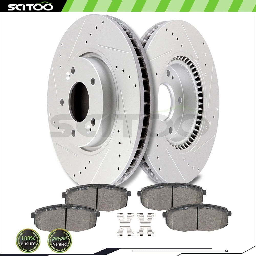 Front Brake Rotors and Ceramic Pads for Kia Forte Koup SX (2010–2013)