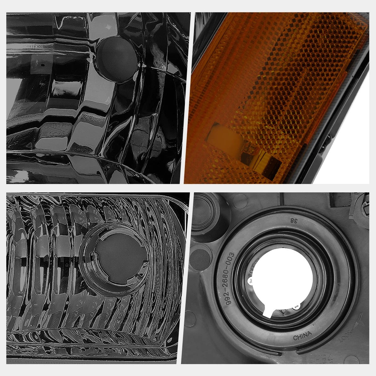 Set of 2 Bumper Headlight Lamps for Chevy Silverado/Avalanche (2003–2006)