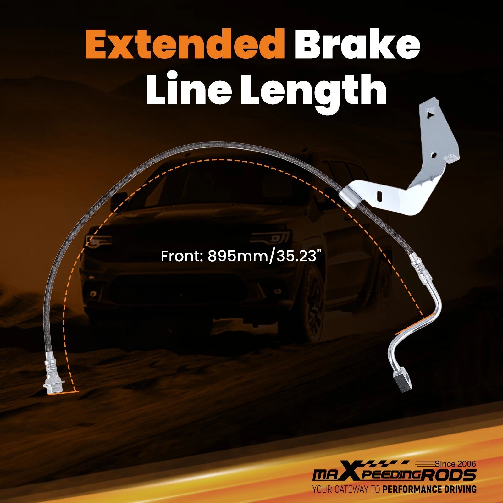 Front Stainless Steel Brake Line Kit for Ford F-250 F-350 4WD (2008–2016)