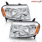 Set of 2 Halogen Chrome Amber Headlights for Honda Pilot (2009–2011)
