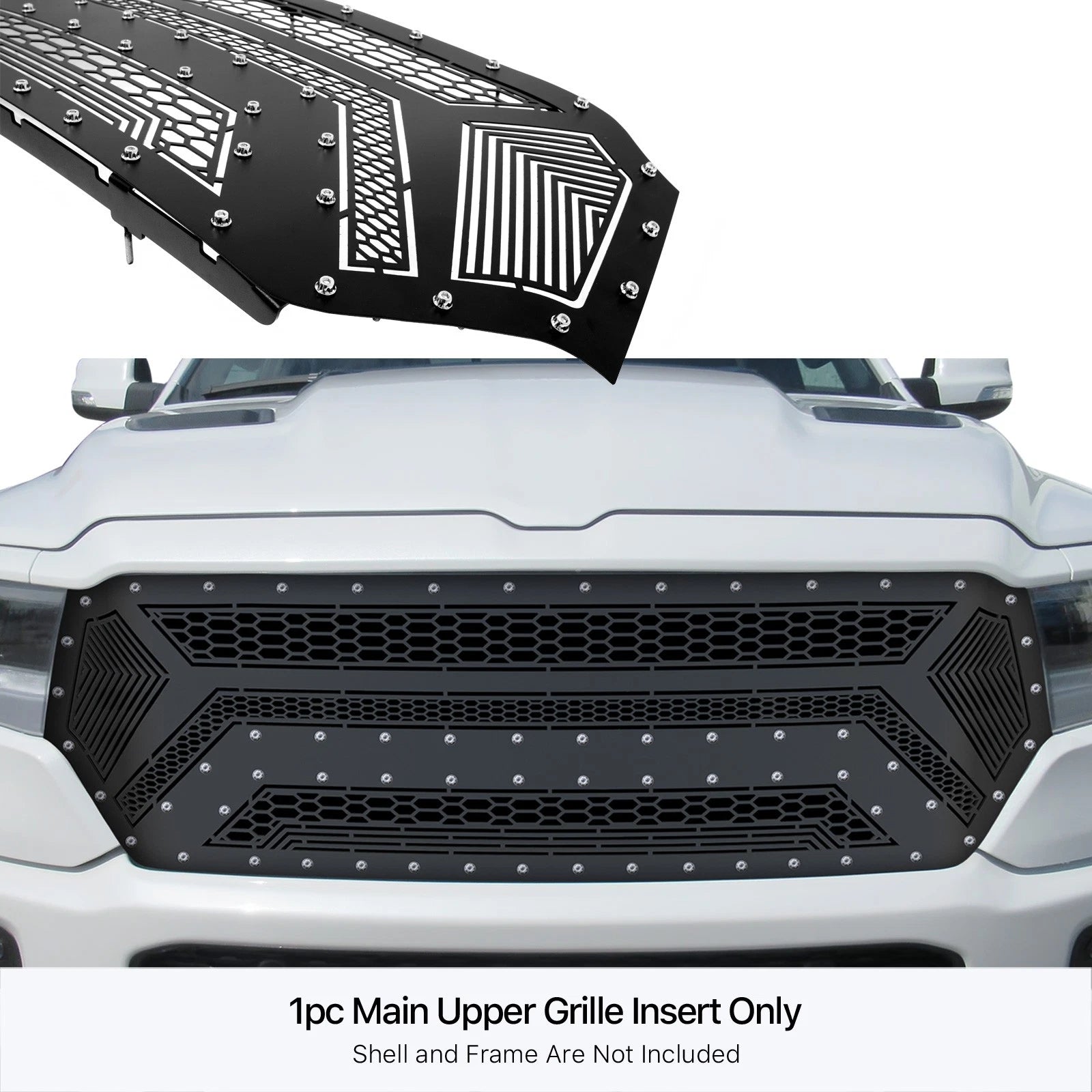 Stainless Black Laser Cut Grille Insert for Ram 1500 Big Horn (2019-2024)