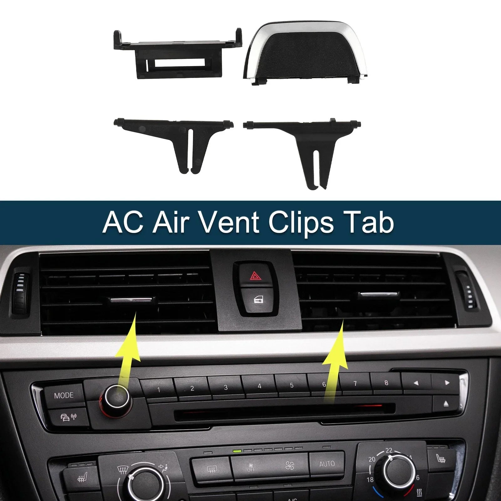 AC Air Vent Clips Tab for BMW Left Right Front Center 1 Set
