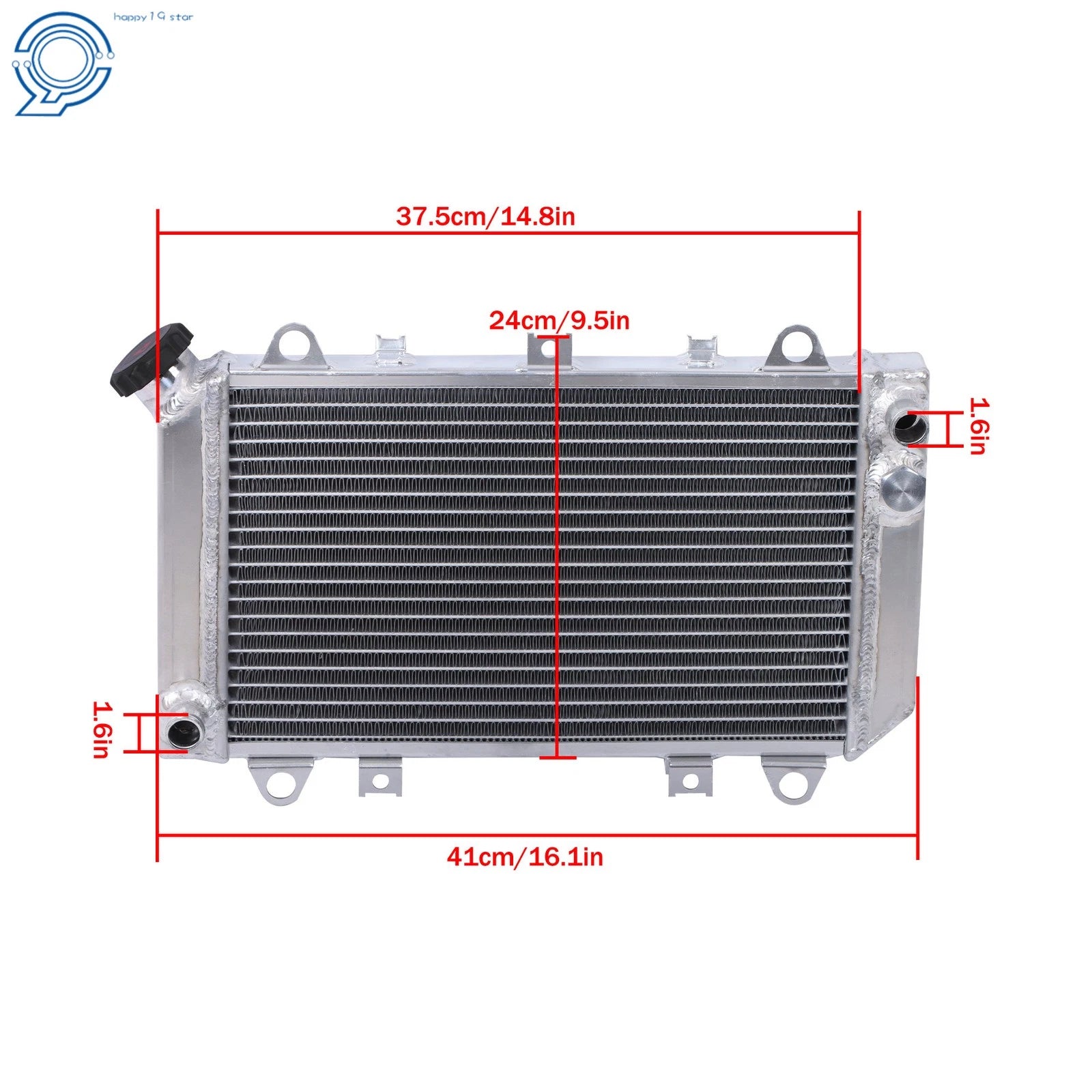 Aluminum Radiator with Cap for Kawasaki Mule 2500 2510 2520 (1993–2000)