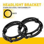 2X 7" Round LED Headlight Mounting Bracket Rings for Jeep Wrangler (2007–2018)
