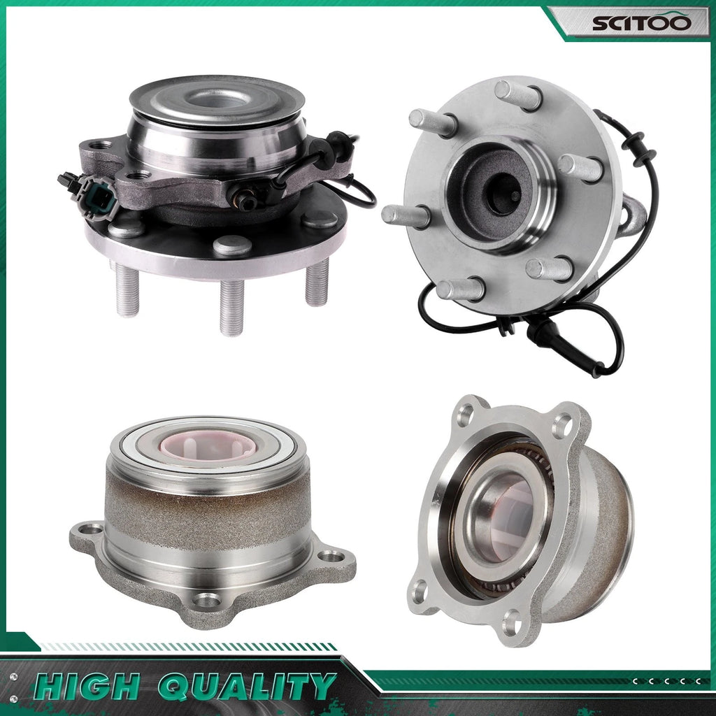 Set of 4 Front Rear Wheel Bearing Hubs for Nissan Xterra Frontier (2005–2019)