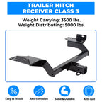 Class 3 Trailer Hitch Receiver for Ford Escape (2013–2019) 2"