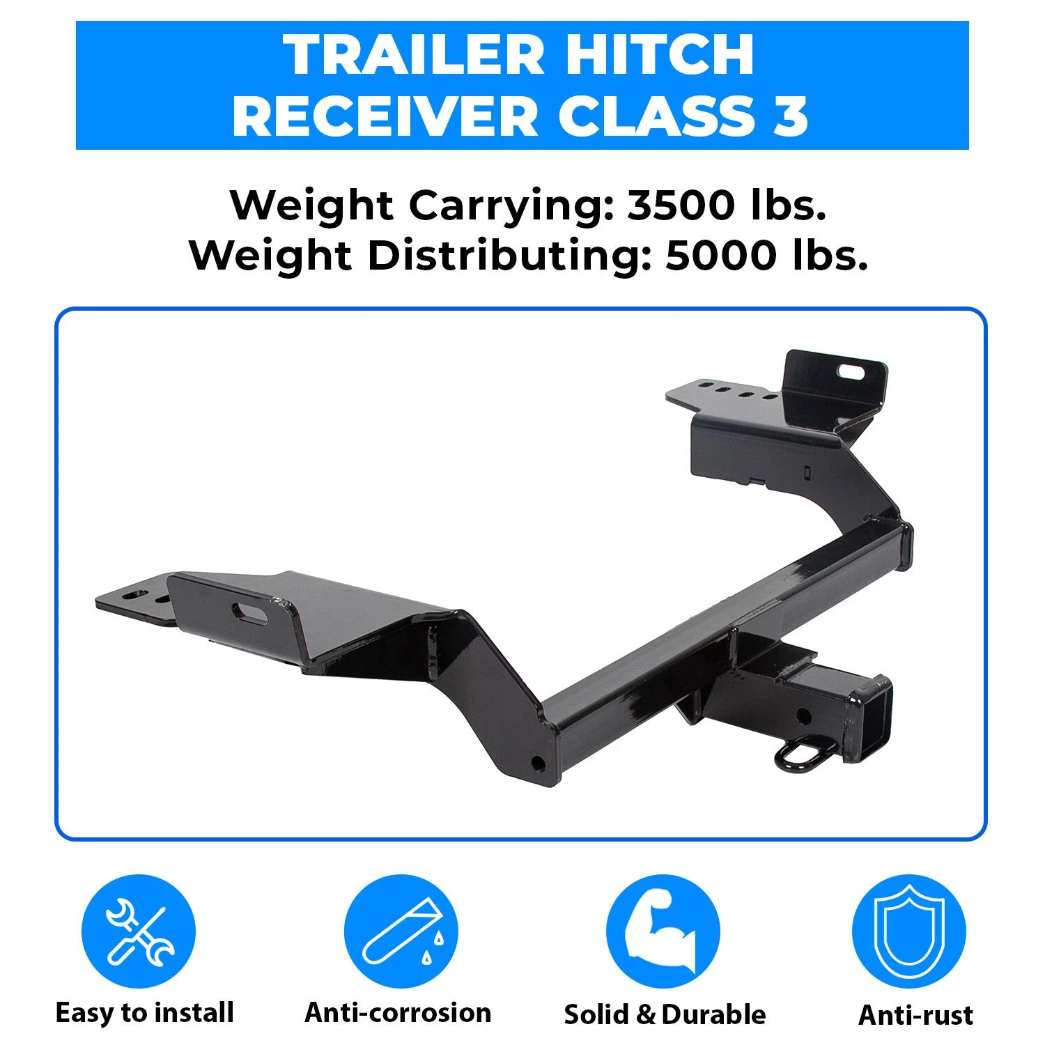 Class 3 Trailer Hitch Receiver for Ford Escape (2013–2019) 2"