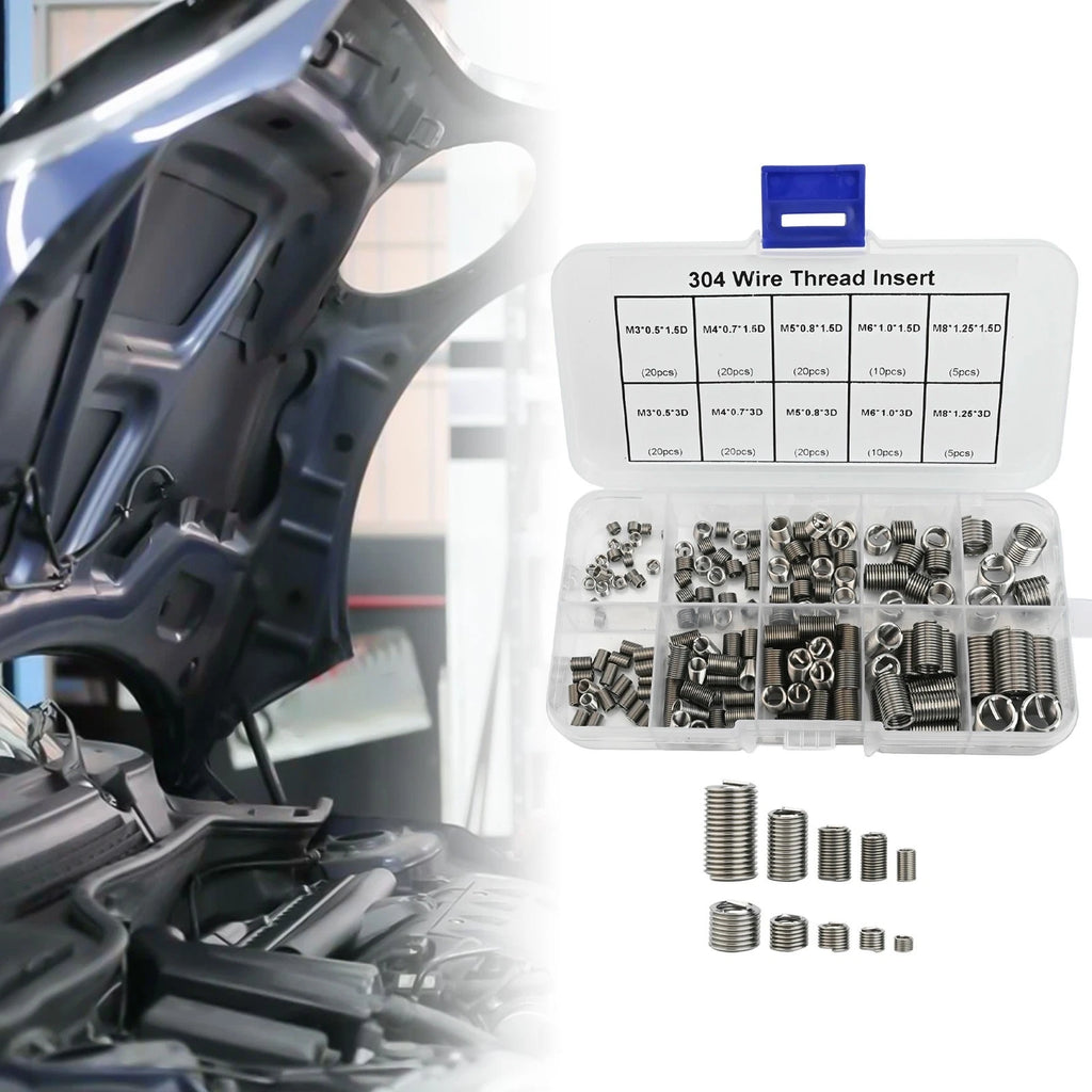 Stainless Steel Insert Kit for M3 M8 (150 Pieces)