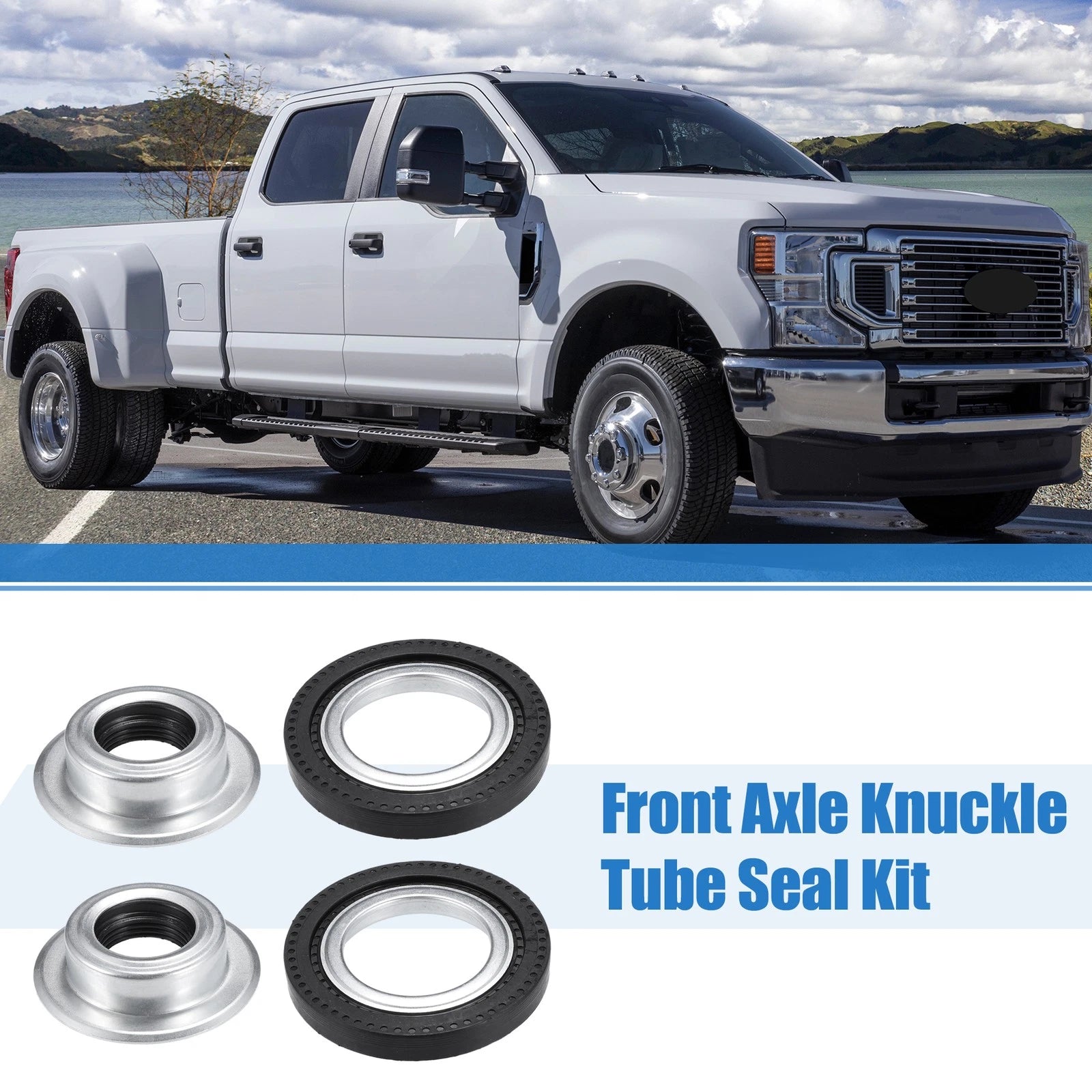 Set of 1 Front Axle Seal Kit with Hub O-Ring Dust Seals for Ford F250 Super Duty 