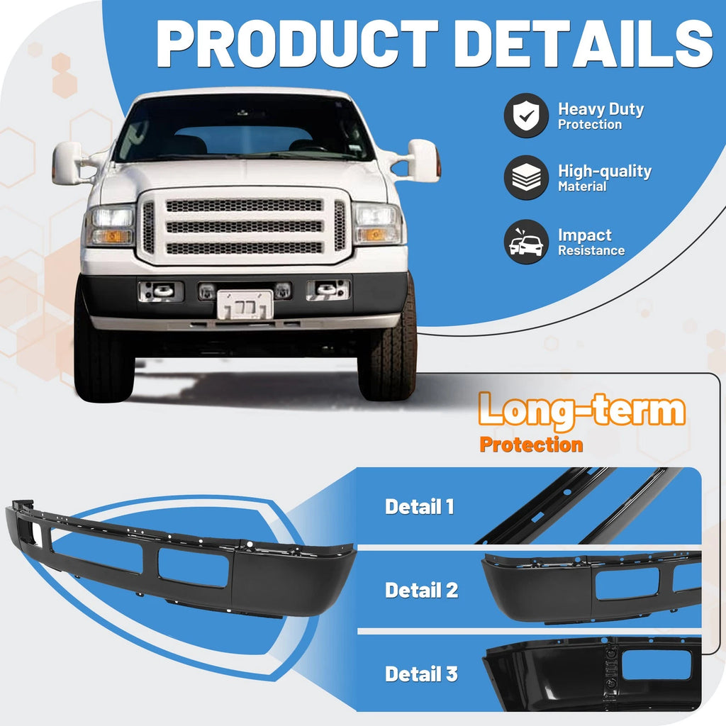 Steel Black Front Bumper for Ford F-250 F-350 Super Duty (2005–2007)