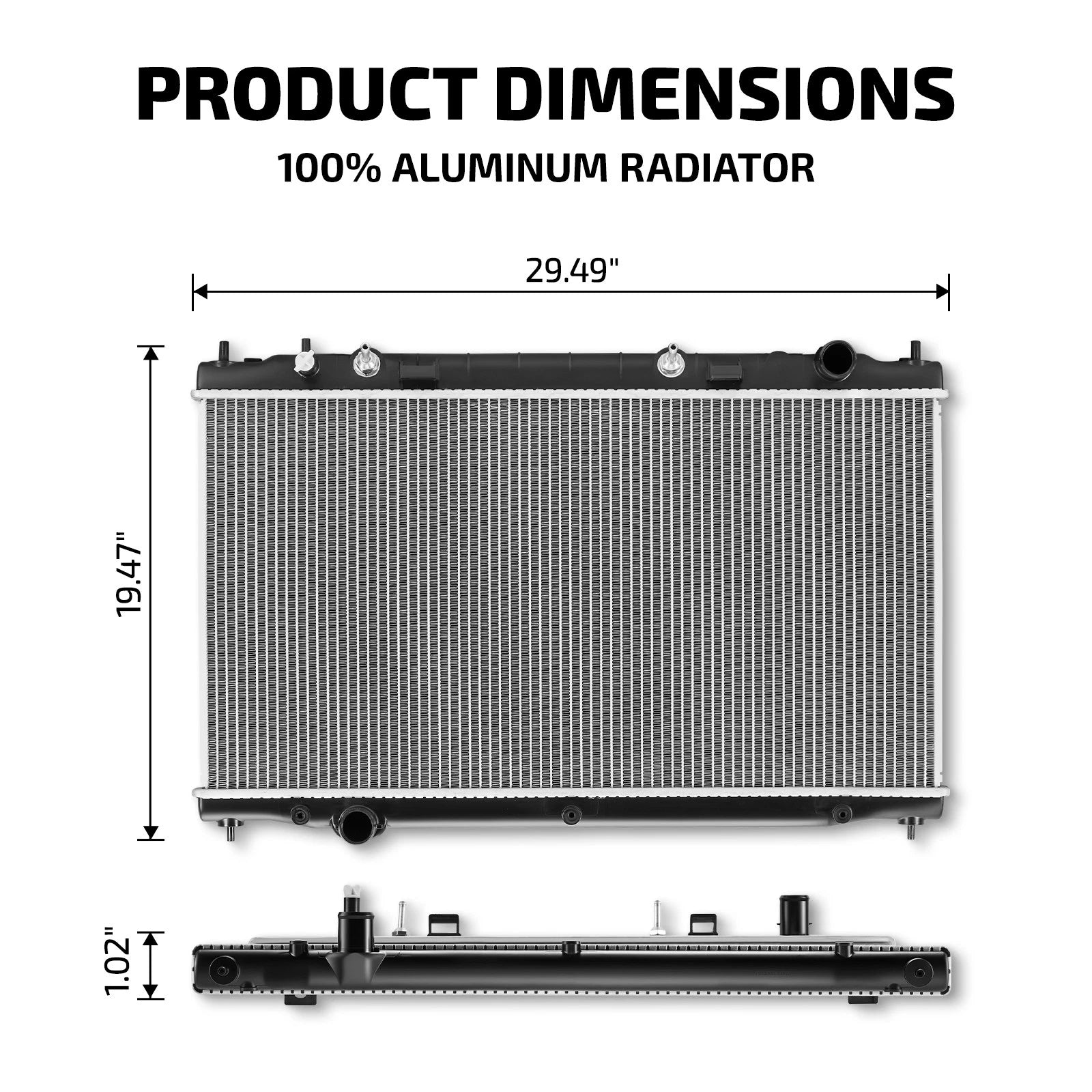 Aluminum Radiator for Infiniti Q50 (2014–2018) 13403
