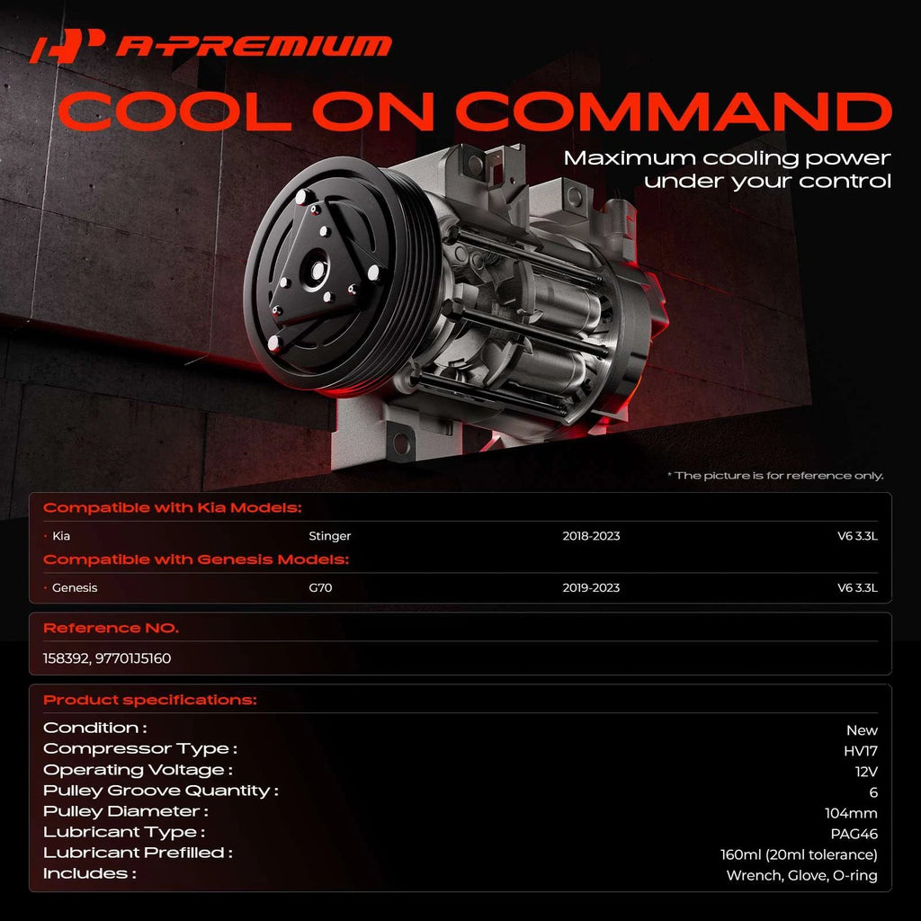 AC Compressor with Clutch for Kia Stinger (2018-2023)