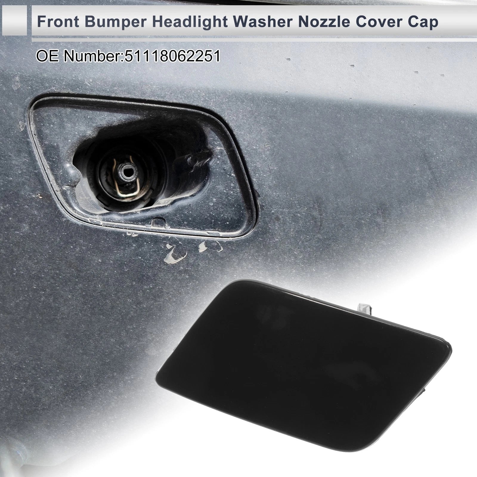 Front Left Washer Nozzle Cover Cap No. 51118062251 for BMW 335i GT (2013–2015)