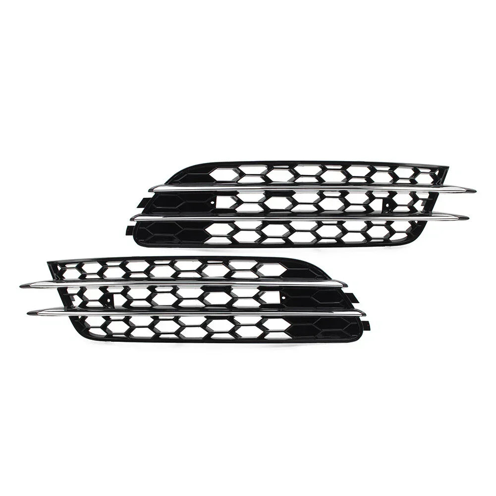 Front Bumper Honeycomb Mesh Fog Light Grille Cover for Audi A6 C7 (2012-2018)