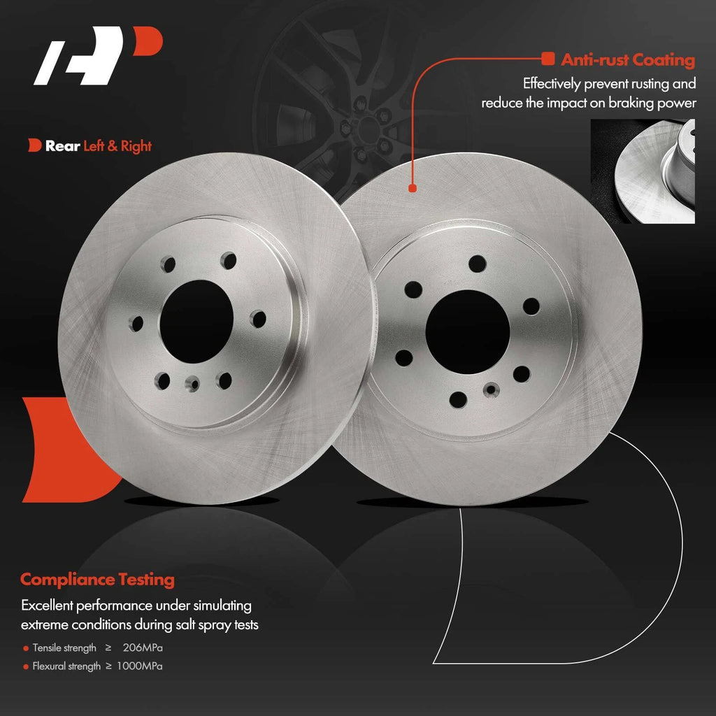 Rear Disc Brake Rotors & Ceramic Pads for Buick Terraza (2005-2008)