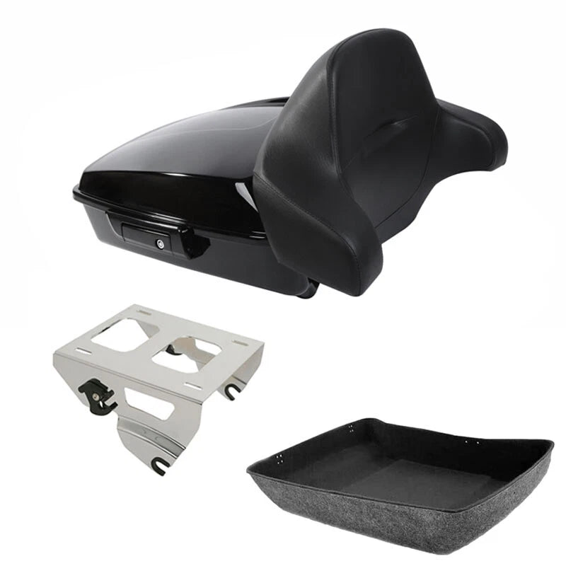 Chopped Trunk Luggage Backrest Solo Mount Rack for Harley Road Glide (2014–2026)