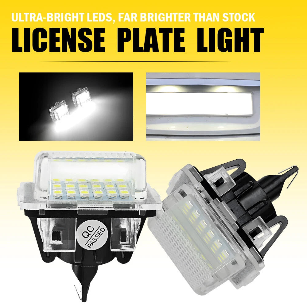 2X Rear LED License Plate Light Lamps for Mercedes Benz C-Class (2007–2011)