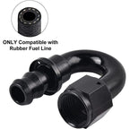 180 Degree Push-On Lock Hose Fitting Adapter for AN6 Black (2019-2024)