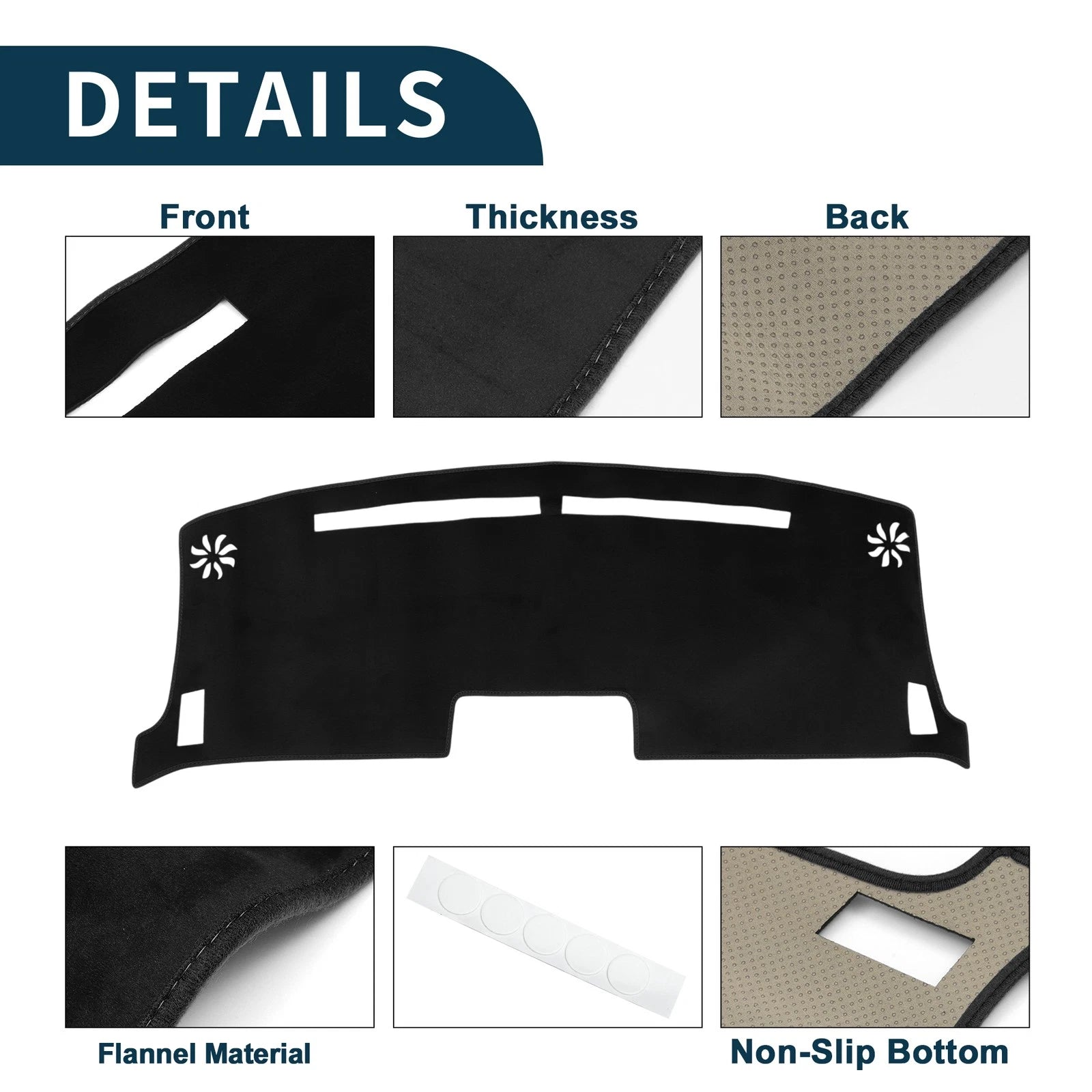 Dashboard Dash Cover Mat for Nissan Moco MG33S (2012–2018) Black
