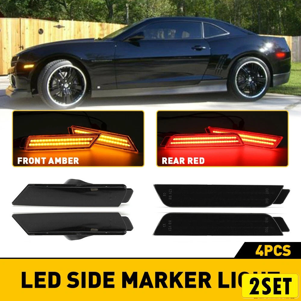 Set of 2 Smoked Side Marker Lights for Chevrolet Camaro (2010–2015)