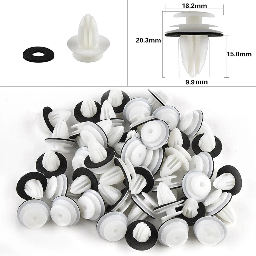 Set of 100 Push Pin Door Trim Panel Clips for Various Vehicles