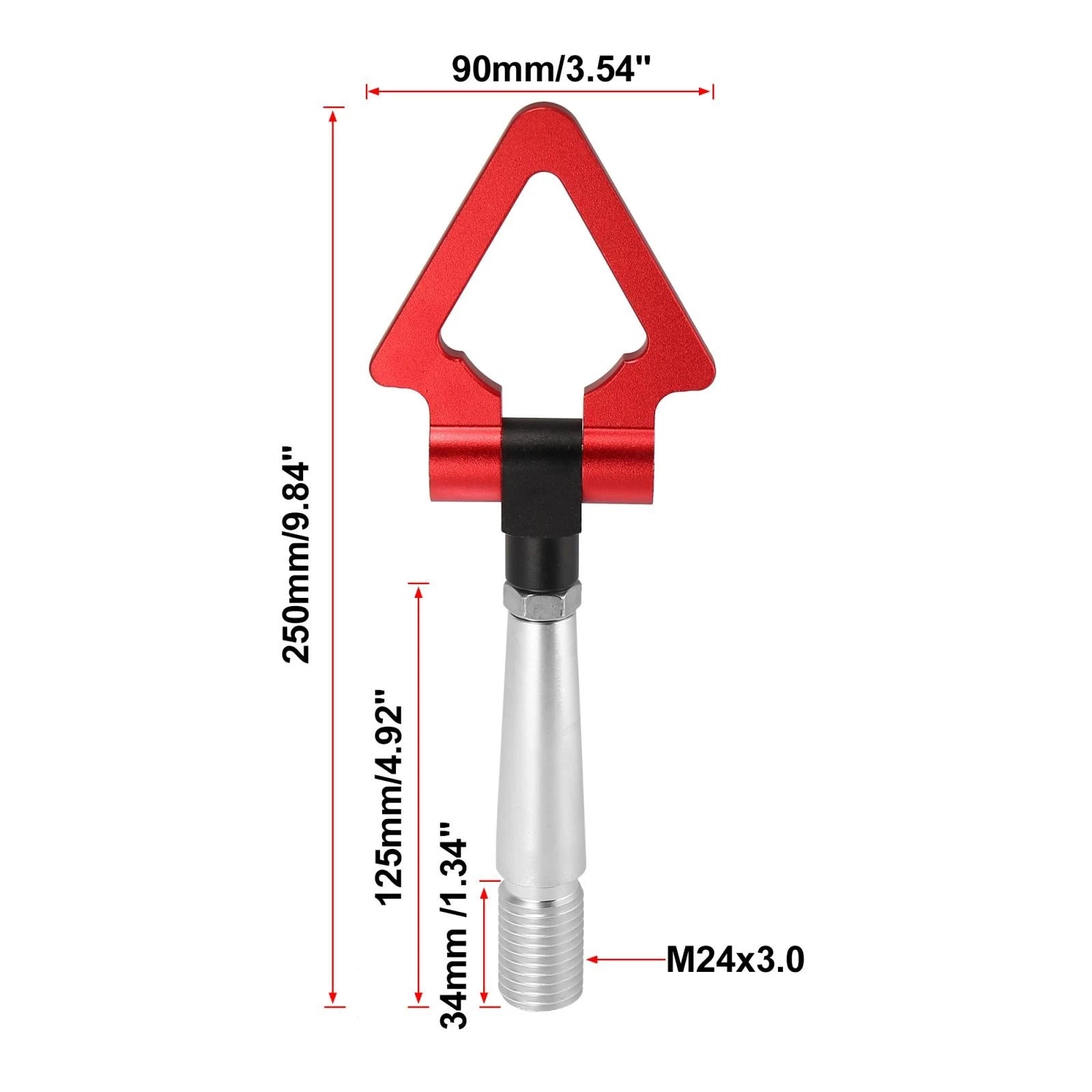 Tow Hook Screw On Triangle Ring for Mitsubishi Lancer EVO X (2008–2015) Red