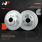 Set of 2 Rear Drilled Brake Rotors with Ceramic Pads for Acura TL (2004–2008)