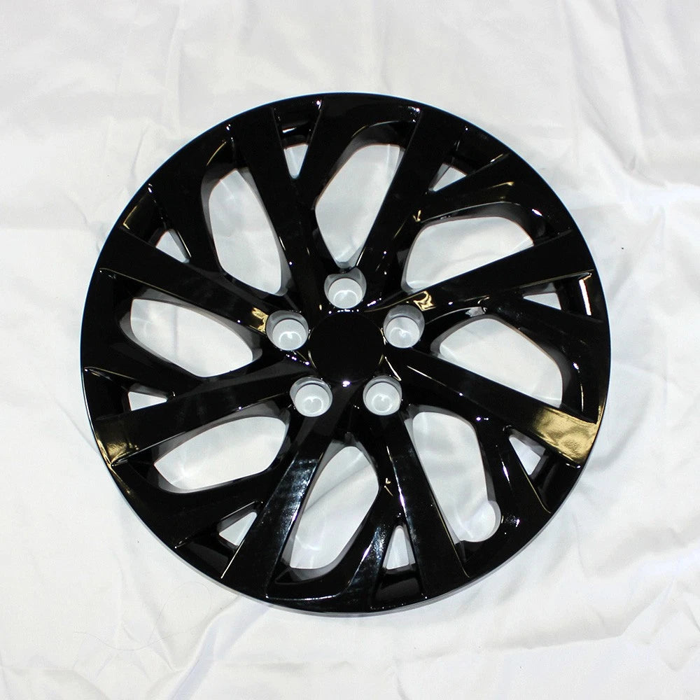 Wheel Cover Hubcaps Gloss Black Front Set for Toyota Corolla LE (2017–2018)