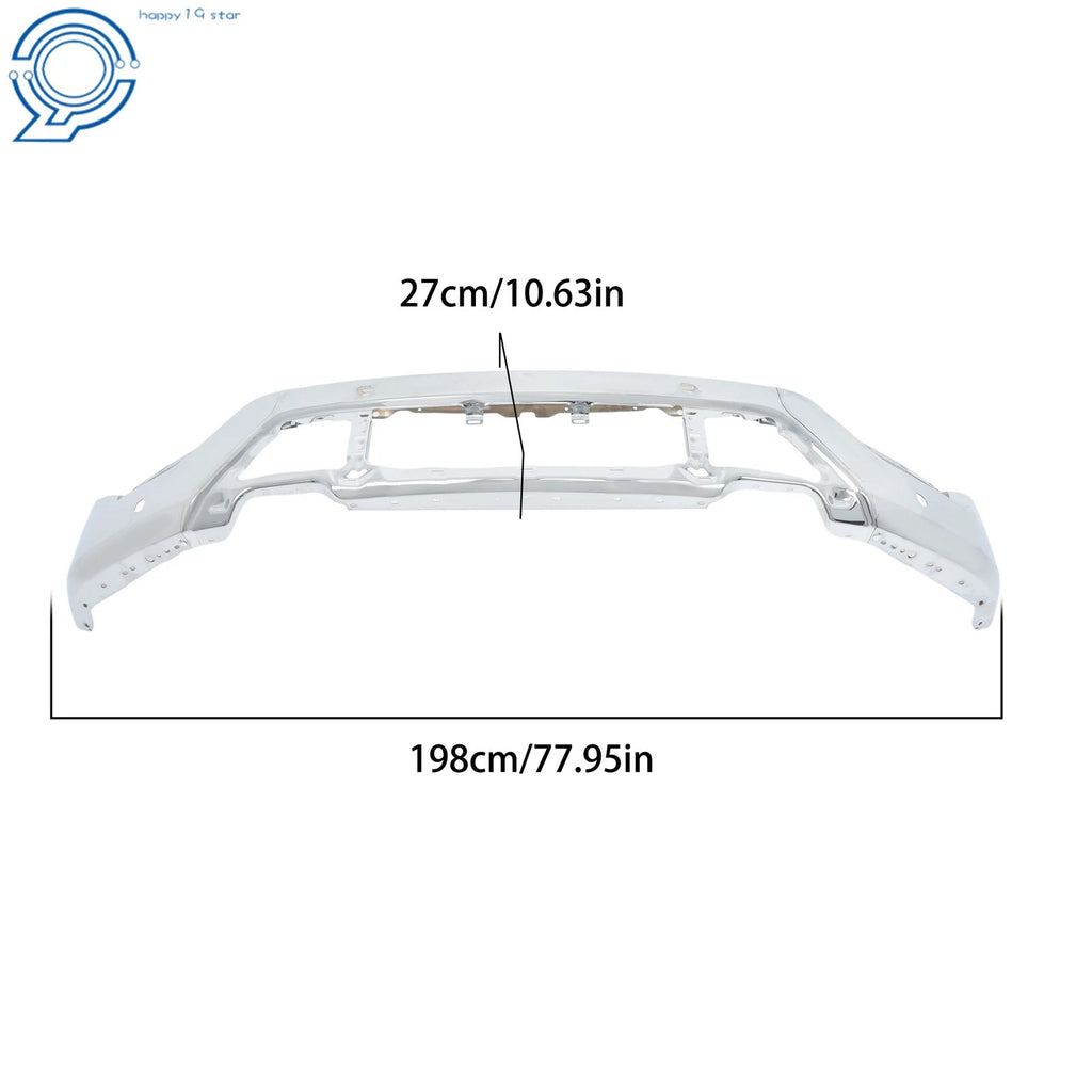 Front Bumper Face Bar for Ford F150 (2021–2023) Chrome Metal Steel