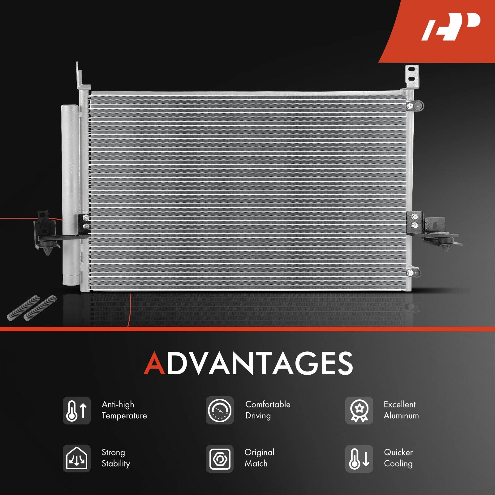 A/C Condenser w/ Receiver Drier & Bracket for Toyota Sequoia Tundra (2008–2021)