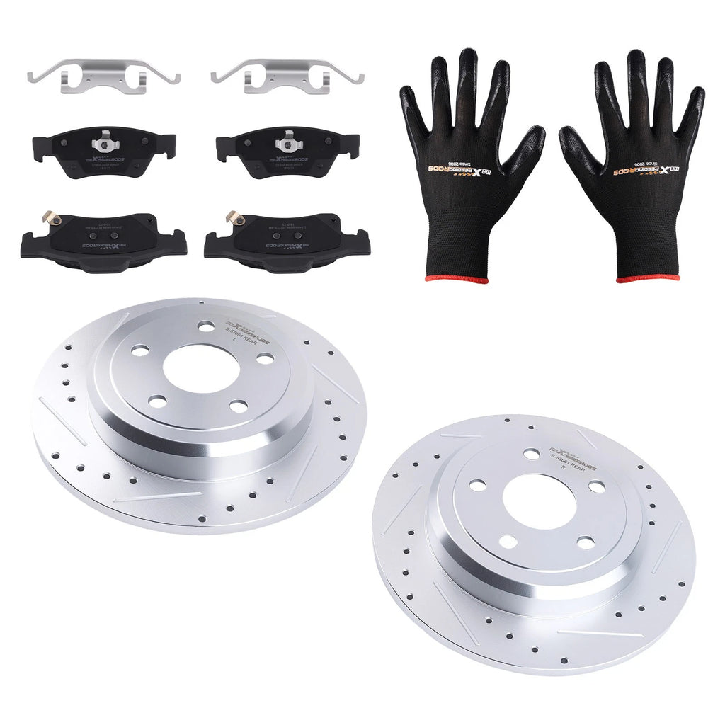 Set of 2 Rear Brake Rotors & Ceramic Pads for Dodge Durango (2011–2020) S-53061