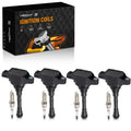 Set of 4 Ignition Coils & Spark Plugs for Nissan Juke 1.6L L4 (2011–2017) UF659 91215