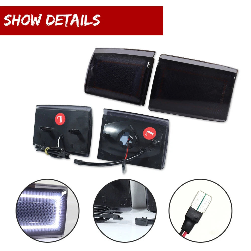 White LED Side Marker Lights for Chevrolet C/K 1500 2500 3500 Suburban Blazer
