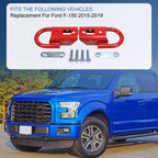 2X Front Towing Hooks for Ford F-150 (2015-2019) Red