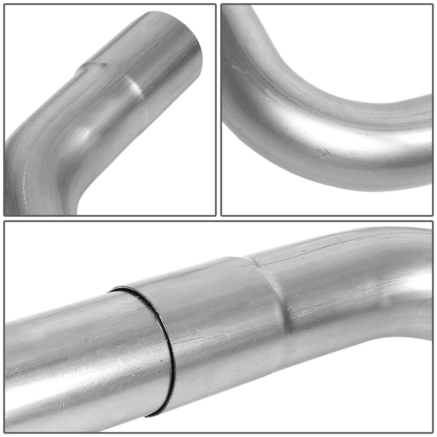 16-Piece 2.0" OD Steel Exhaust Pipes & Bands Kit Universal