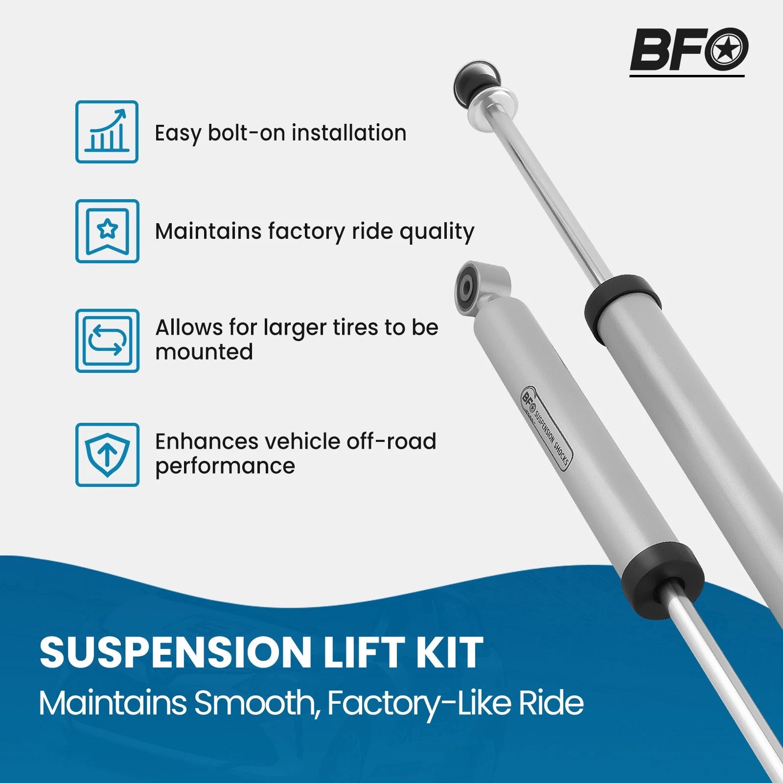 Lift Shock Kit with Control Arms for Toyota Tacoma 4WD (2005–2023)