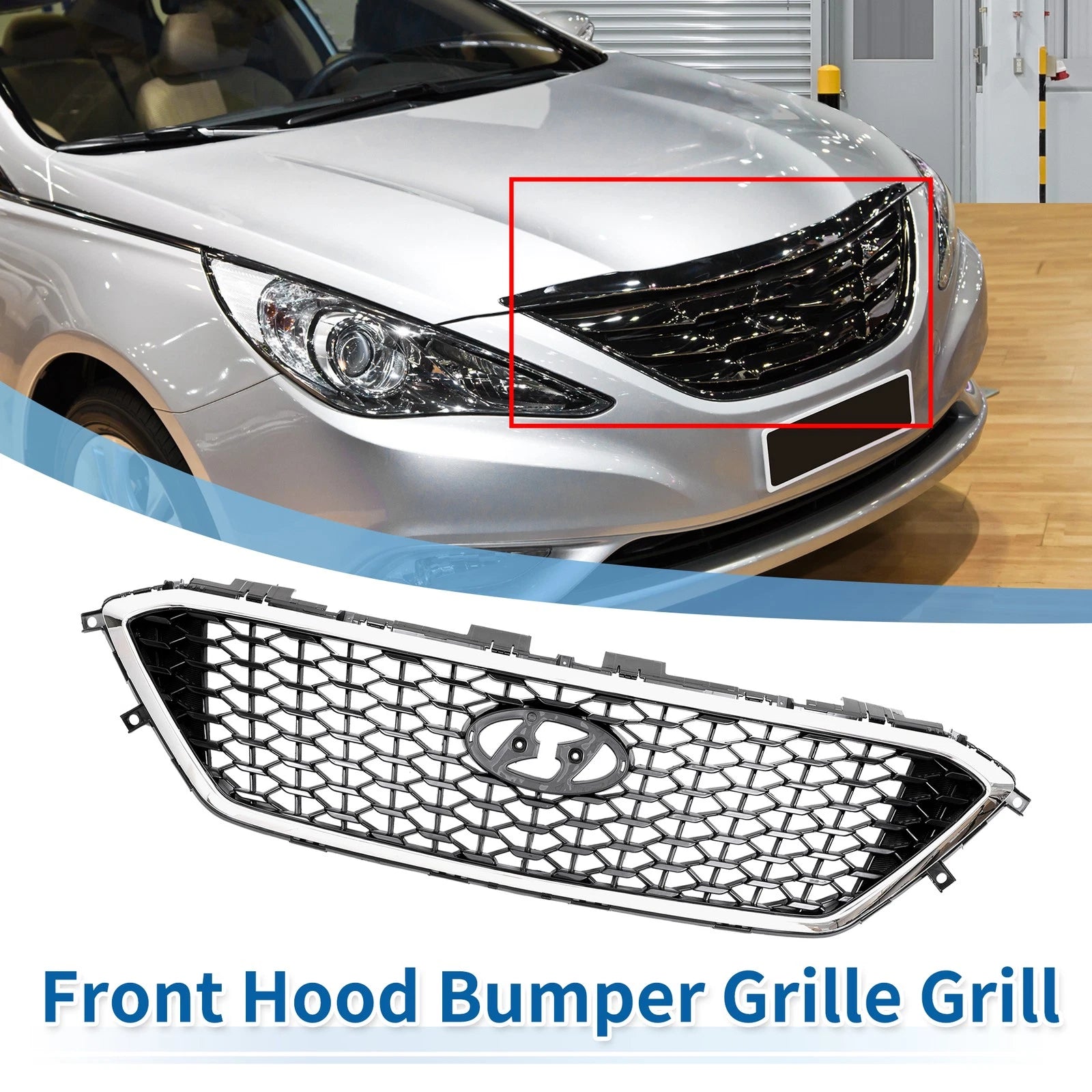 Front Hood Bumper Grille for Hyundai Sonata (2011–2014) No.86350C1000