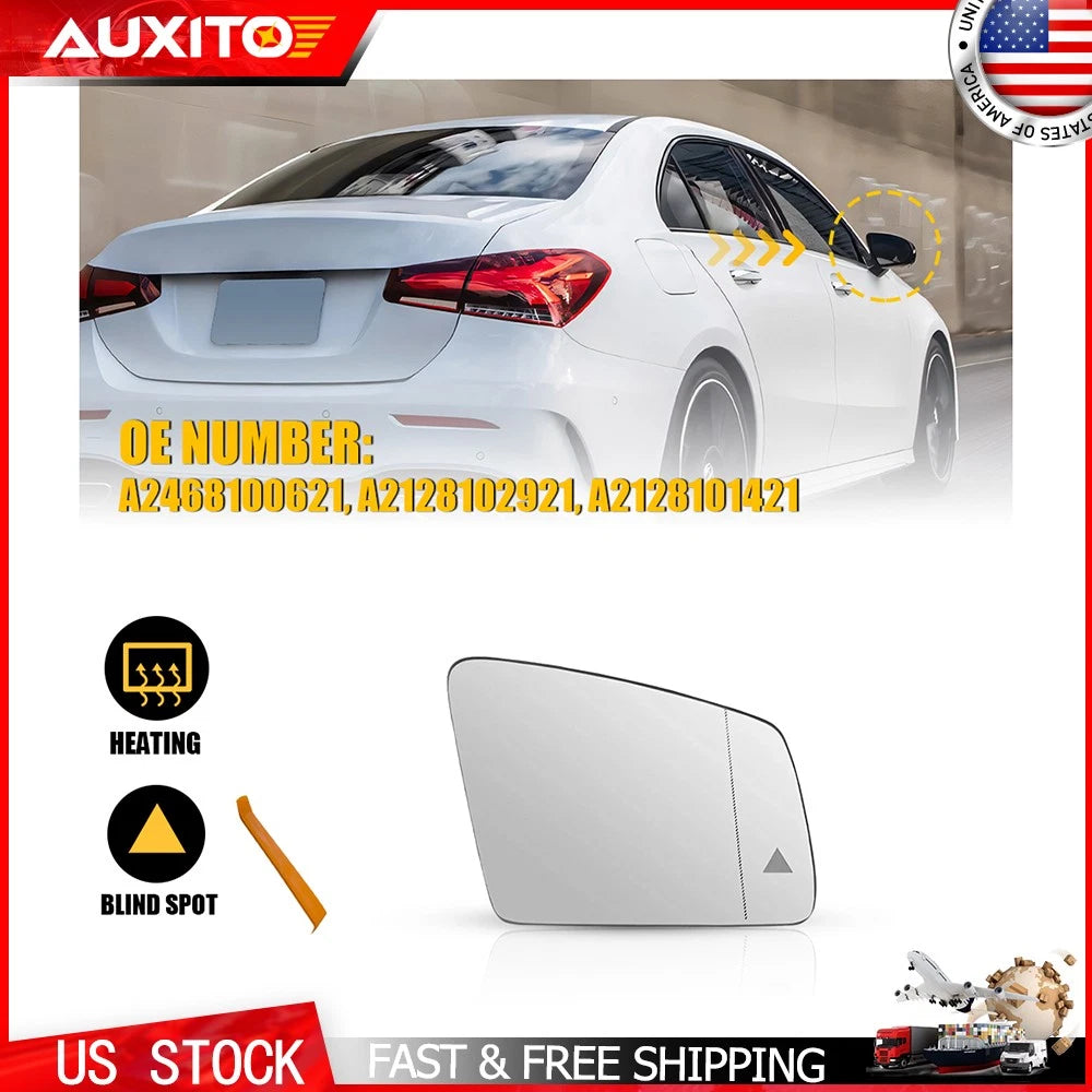 Passenger Mirror Glass Heat W/Blind Spot for Mercedes-Benz W212 W204 (2010–2014)
