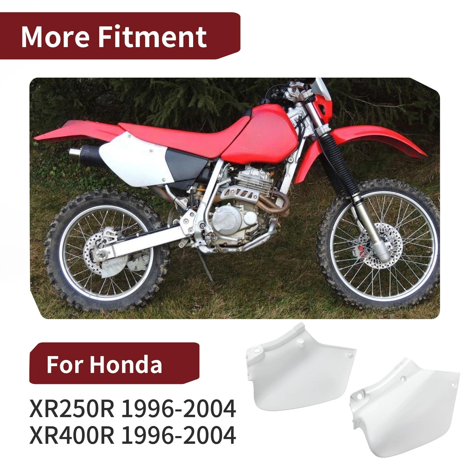Side Panels Set of 2 for Honda XR400R XR250R (1996–2004) White Covers