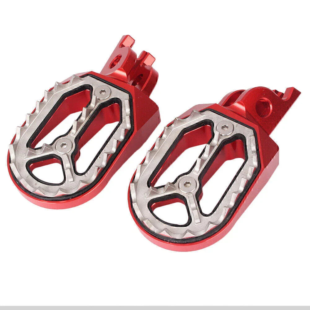 Red Shark Teeth Racing Foot Pegs for Kawasaki KX250 KX450 (2008-2015)