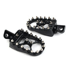 Wide Black Foot Pegs MX Style for Harley Dyna Sportster Iron 883 Fatboy (2004-2023)