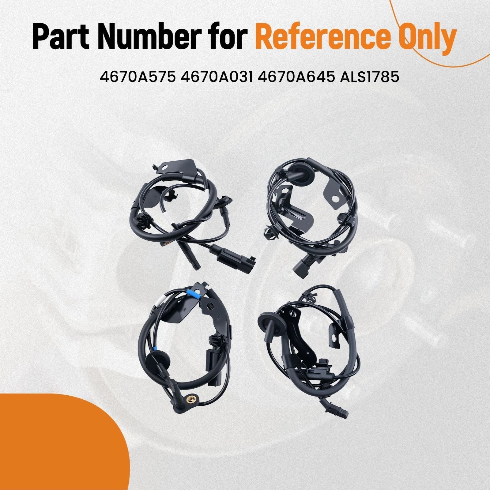 ABS Sensor Set of 4 for Mitsubishi Outlander Lancer (2006–2017) ALS1785 ALS1828