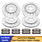 Drilled Rotor Brake Pad Kit for Ford Explorer Flex Lincoln MKS MKT (YYYY–YYYY)