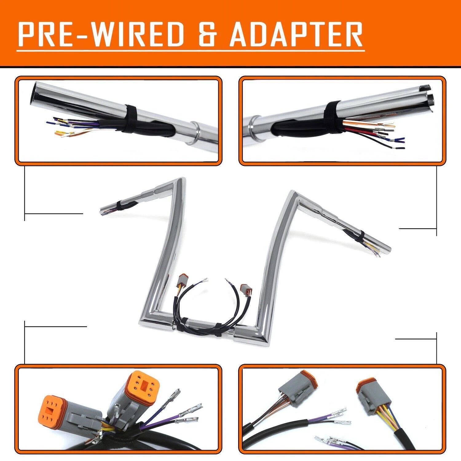 Prewired Handlebar 12" 14" 16" for Harley Fat Boy Night Train Sportster (1996–2006)
