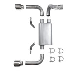2.5" Dual Exhaust Kit for Jeep Wrangler (2018–2025) 2 Chamber w/ Double Wall Tips