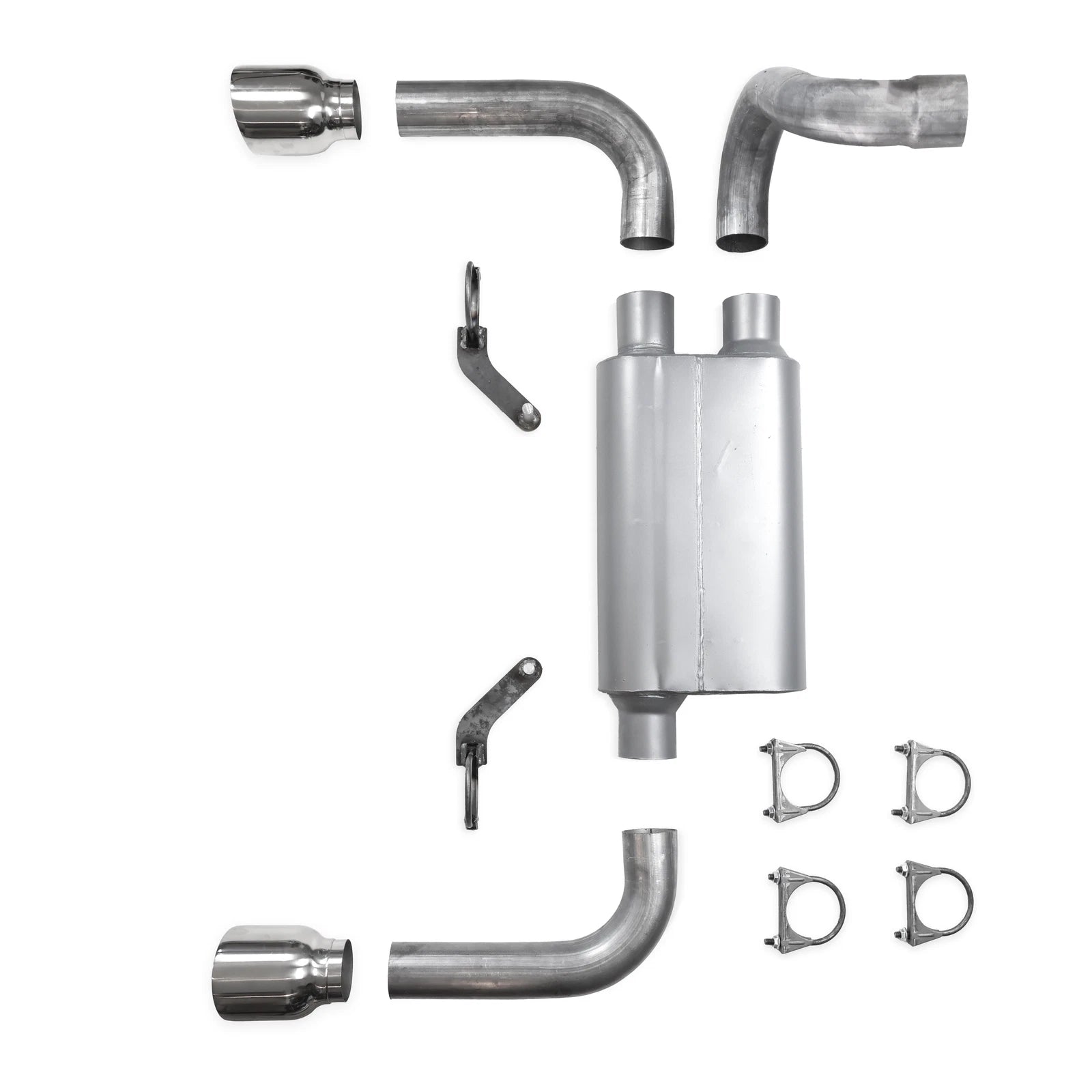 2.5" Dual Exhaust Kit for Jeep Wrangler (2018–2025) 2 Chamber w/ Double Wall Tips