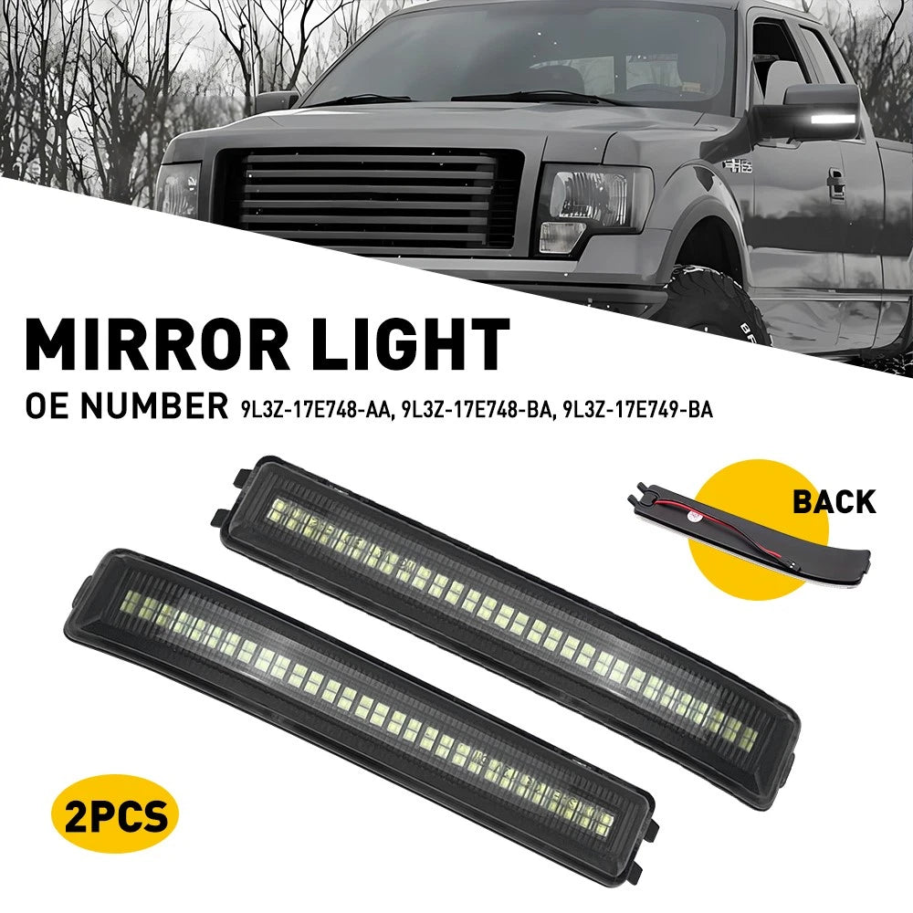 White LED Side Mirror Turn Signal Light for Ford F-150 Raptor (2009–2014)
