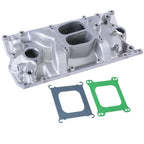 Dual Plane Satin Aluminum Intake Manifold for SBC Chevy Vortec 350 Heads