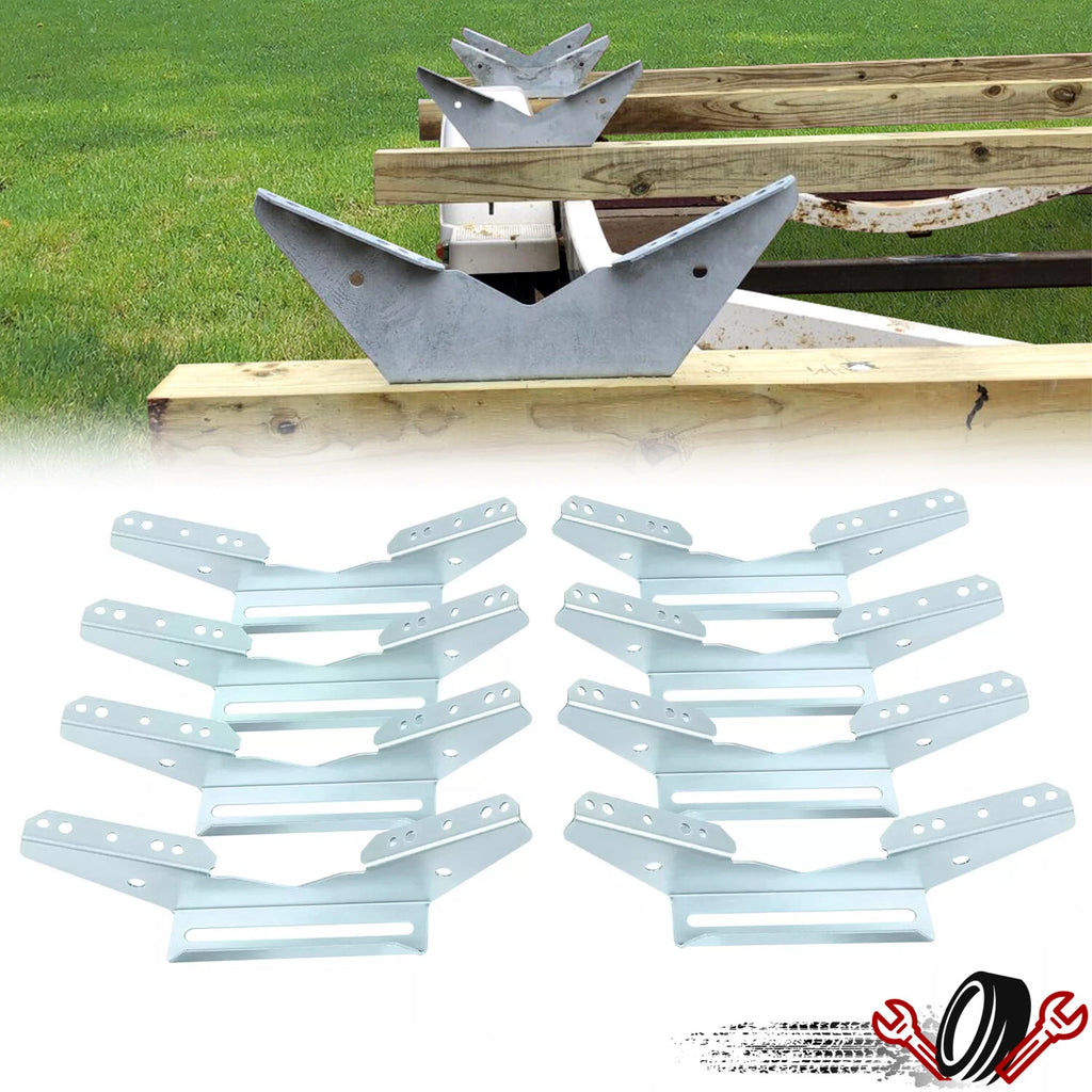 Set of 8 V Wing Brackets for Pontoon Trailer (Fits Various Models)