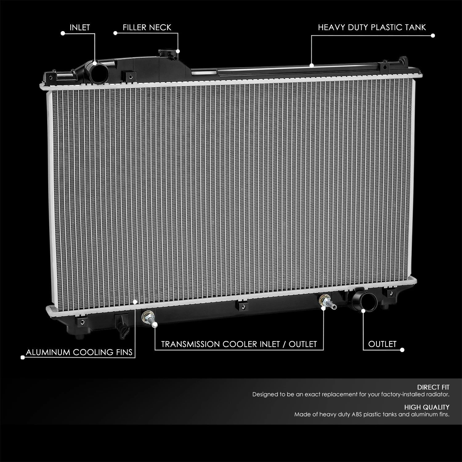 Aluminum Core Radiator for Lexus LS430 (2001–2006) DPI 2419